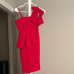 Elegant Red Peplum Dress